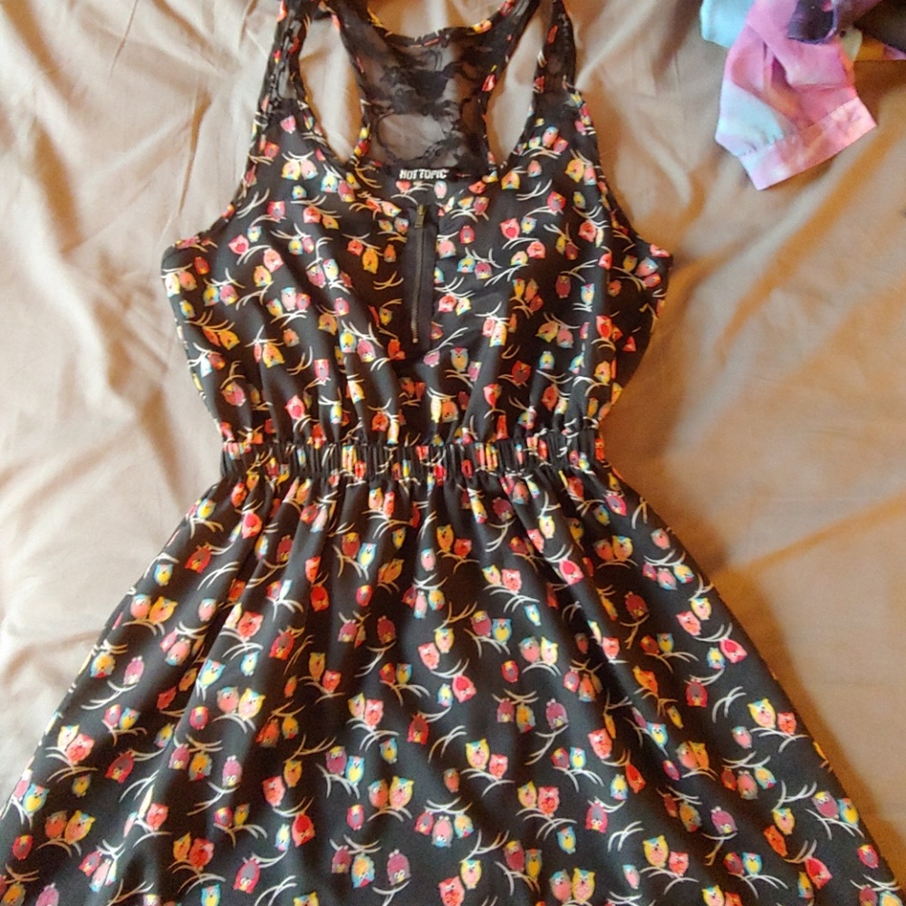 Owl print mini dress